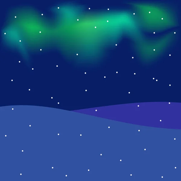 Winter background with landscape and borealis. vector illustrati — Stockový vektor