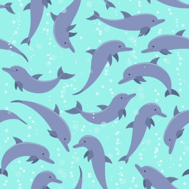 Yunus, kusursuz desen. vektör düz illüstrasyon. 