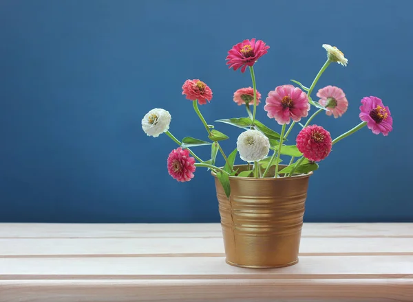 Růžové zinnias. zahradní květiny — Stock fotografie