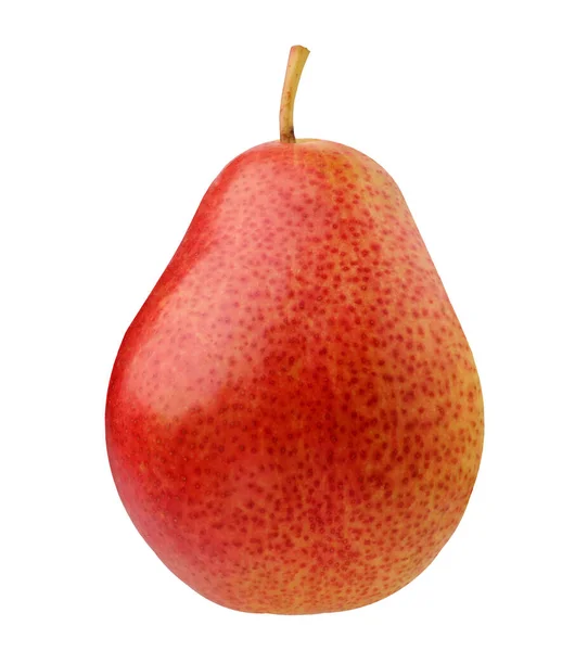Gruszka Izolowana Białym Tle Jeden Cały Owoc Czerwono Żółte Gruszki — Zdjęcie stockowe