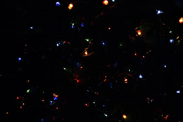 Kerst kleurrijke lichten garland — Stockfoto