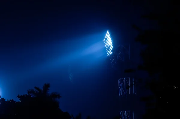 Stadium floodlights in night — Stock Photo, Image