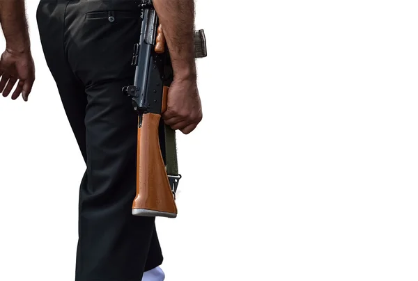 Biztonsági ember, Ak-47 — Stock Fotó