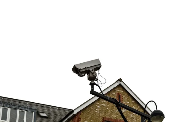 System Bezpieczeństwa Kamer Monitoringu Dachu Budynku — Zdjęcie stockowe