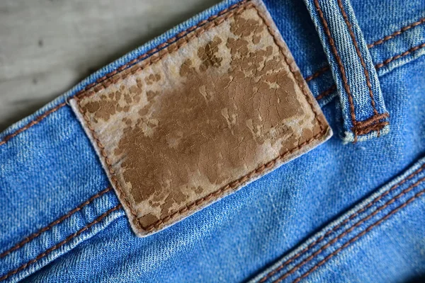 Шкіряні джинси етикетки — стокове фото