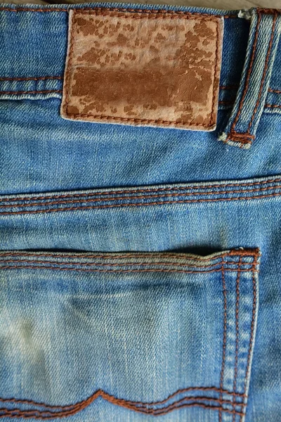 Etiqueta de jeans de couro — Fotografia de Stock