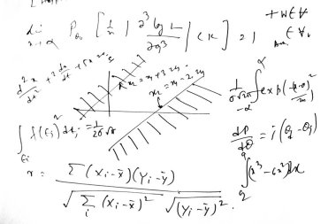 Beyaz Matematiksel denklemler