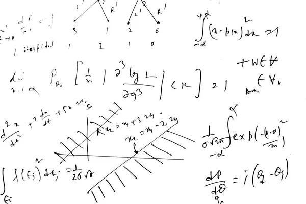 Matematické rovnice v bílém — Stock fotografie