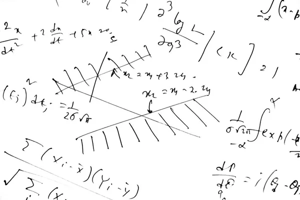 Matematické rovnice v bílém — Stock fotografie