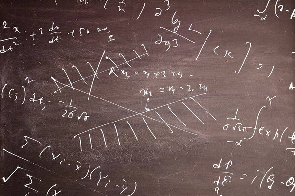 Mathematical equations in board