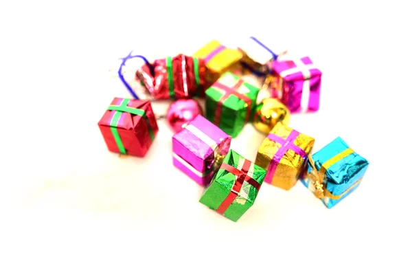 Christmas gifts isolated in white — Stock Photo, Image