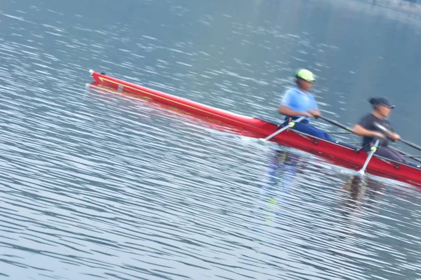 Rowing Kayak Lake Practice — Stock Photo, Image