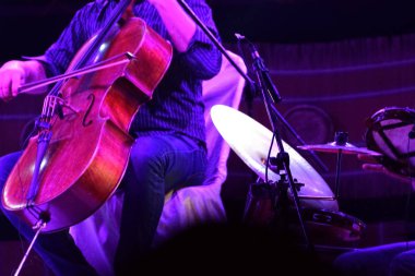 Canlı performans sahnesinde keman çalmak