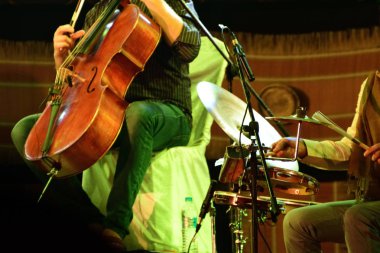 Canlı performans sahnesinde keman çalmak