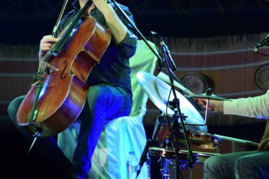 Canlı performans sahnesinde keman çalmak