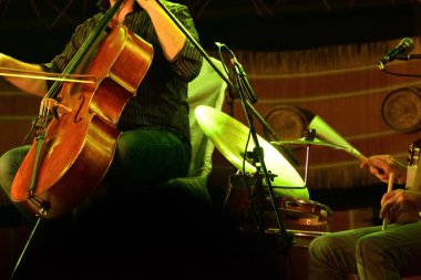 Canlı performans sahnesinde keman çalmak