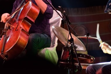 Canlı performans sahnesinde keman çalmak