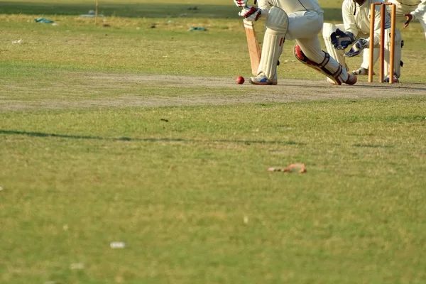 Jungen spielen Cricket — Stockfoto