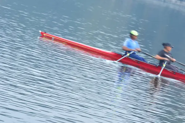 Rowing with boart — Stock Photo, Image