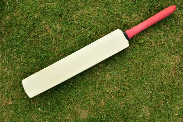 Cricket bat på gräs — Stockfoto