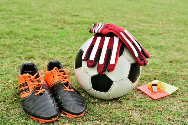 football equipment on field