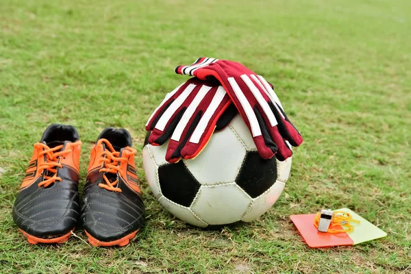 football equipment on field