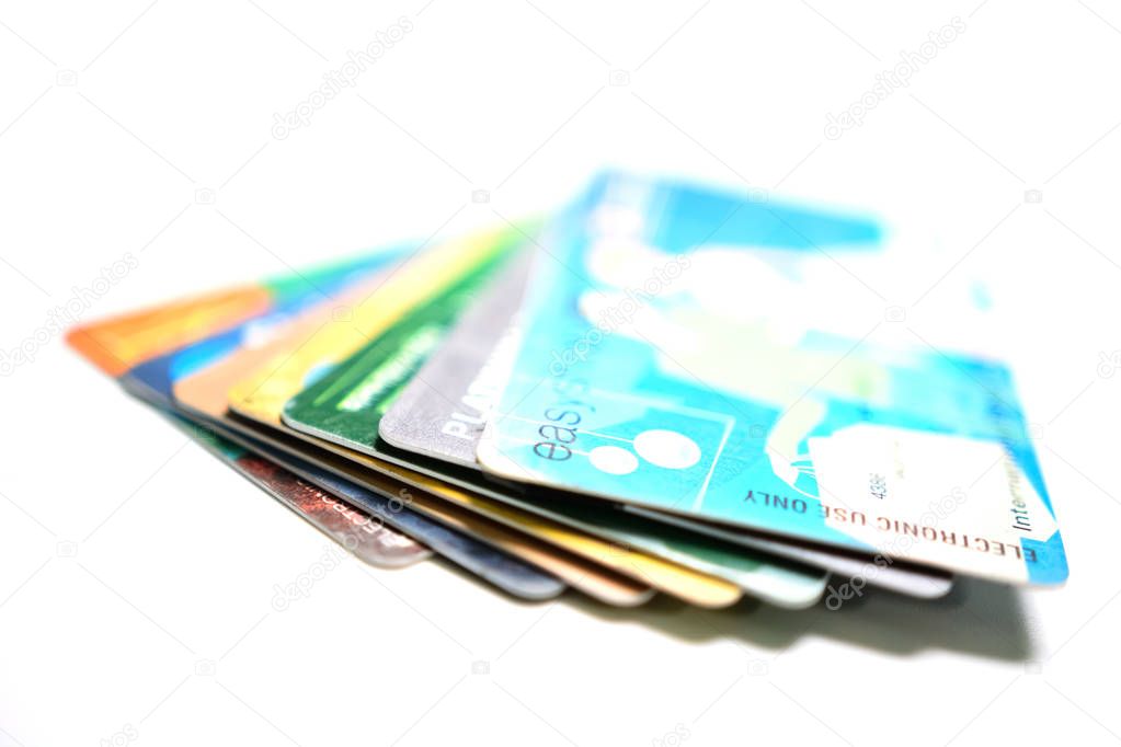 Set of credit cards 