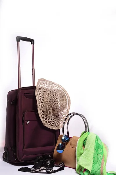 Αξεσουάρ με τσάντα ταξιδιού — Φωτογραφία Αρχείου