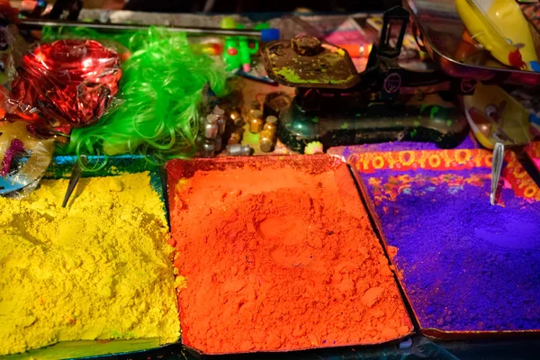 Montones Colores Compra Polvo Para Festival Holi —  Fotos de Stock