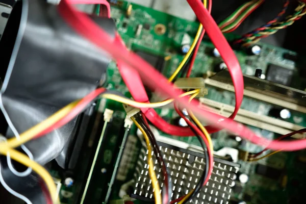 Placa Circuito Intricada Computador Componentes Circuito — Fotografia de Stock
