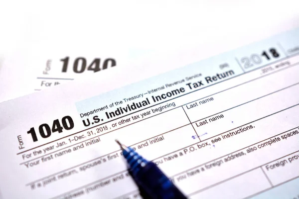 Amerikansk Skatt Form 1040 Vit Bakgrund Fylla Upp Amerikansk Skatt — Stockfoto