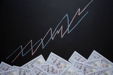 Bizimle iş grafik kağıt para birimi