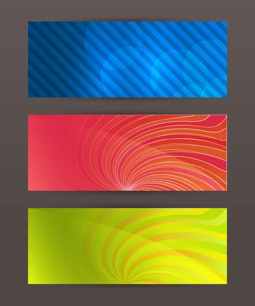 Définir les lignes lumineuses abstraites de titre de bannière horizontales01 — Image vectorielle
