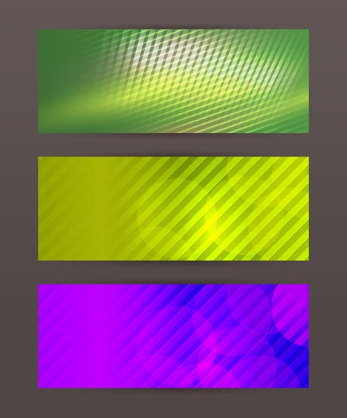 Establecer líneas de resplandor abstractas de encabezado de bandera horizontal07 — Vector de stock