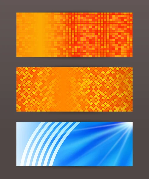 Horizontale banner kop abstracte gloed instellen lines13 — Stockvector