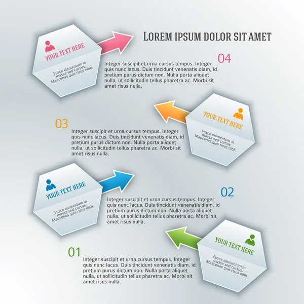 Infografías-plantilla-informe-hexagon01 — Vector de stock