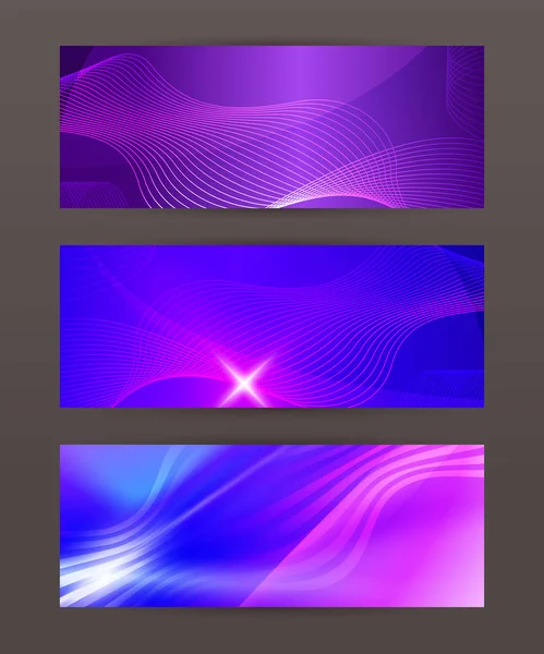 Atur elemen desain banner horisontal latar belakang abstrak cahaya - Stok Vektor