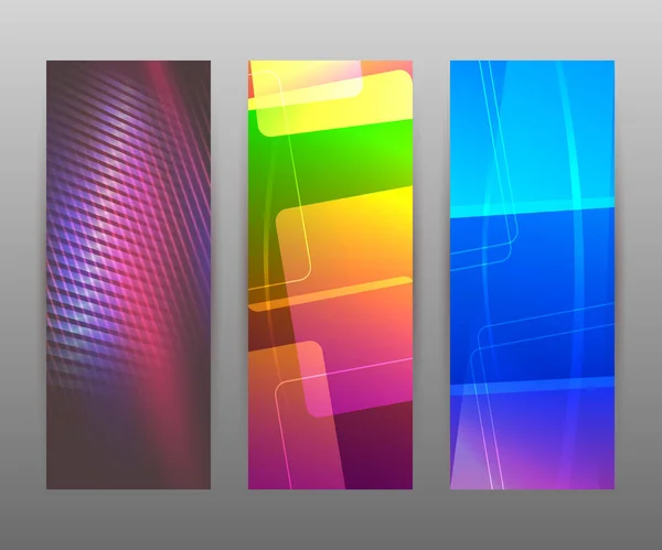 Banner vertical conjunto diseño elemento fondo brillo shap abstracto — Vector de stock