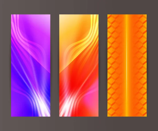 Conjunto de banner vertical elemento de design brilho de fundo abstrato shap — Vetor de Stock