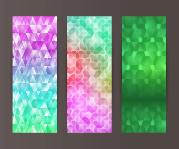 Banner vertical conjunto diseño elemento fondo brillo shap abstracto — Vector de stock