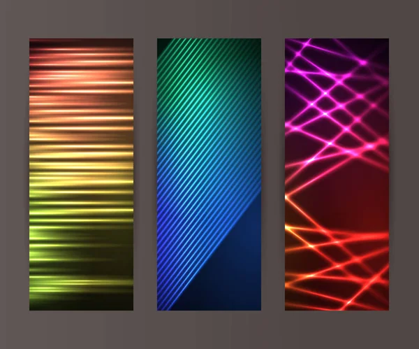 Banner vertical conjunto diseño elemento fondo brillo shap abstracto — Vector de stock