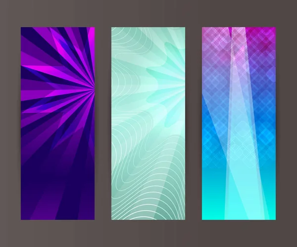 Ensemble de bannière verticale élément de conception fond brillant abstrait shap — Image vectorielle