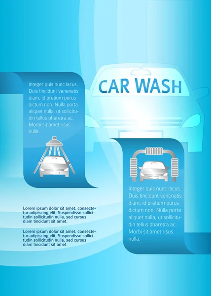 Portada del folleto de presentación de máquinas de lavado de coches — Vector de stock