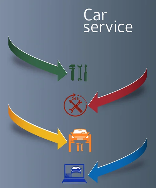 Auto Dienstleistungen Titelseite Booklet Pfeile concept01 — Stockvektor