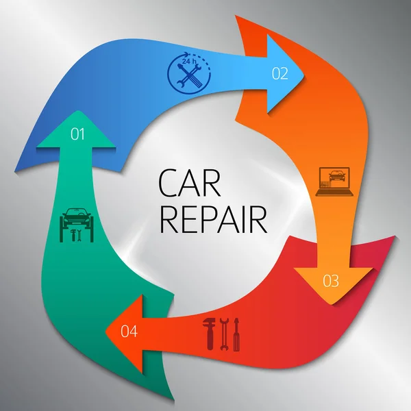 Auto Dienstleistungen Titelseite Booklet Pfeile concept05 — Stockvektor