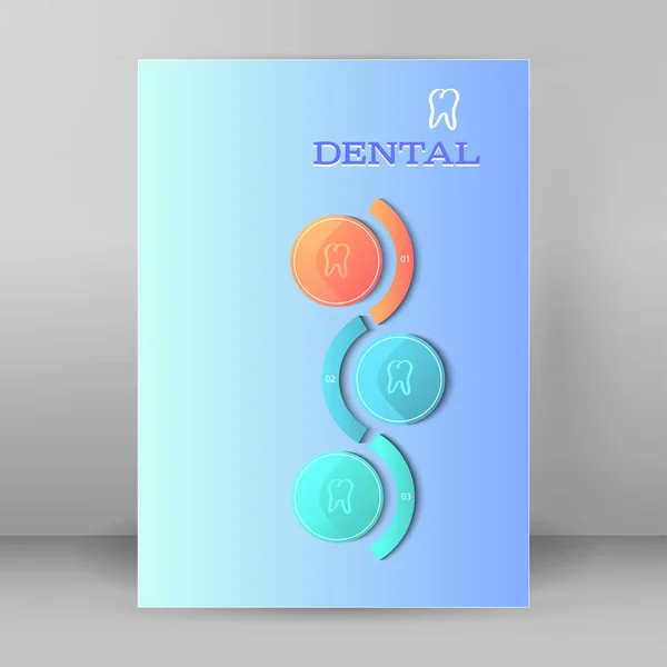 Diş Hekimliği kavramı kapak sayfa A4 broşür — Stok Vektör
