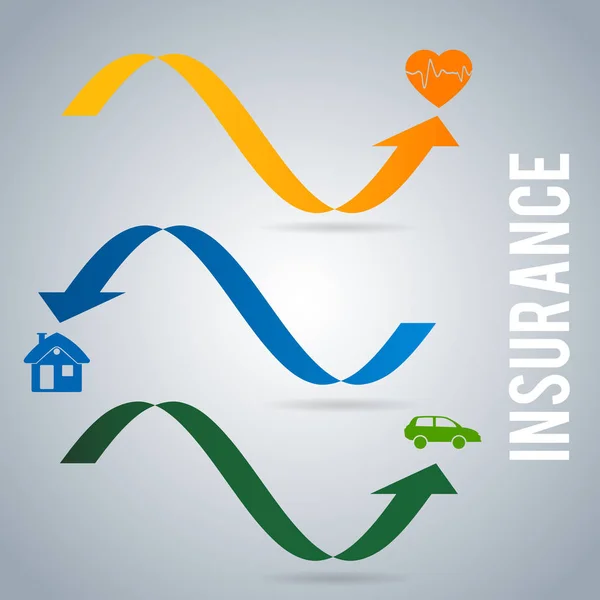 Services d'assurance page couverture livret flèches concept02 — Image vectorielle