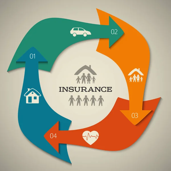Services d'assurance page couverture livret flèches concept03 — Image vectorielle