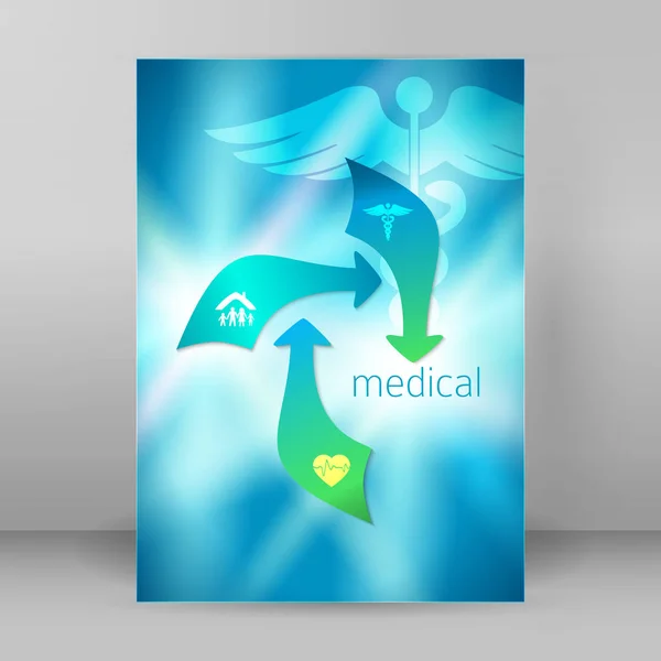 Het voorblad concept van geneeskunde A4 brochure13 — Stockvector