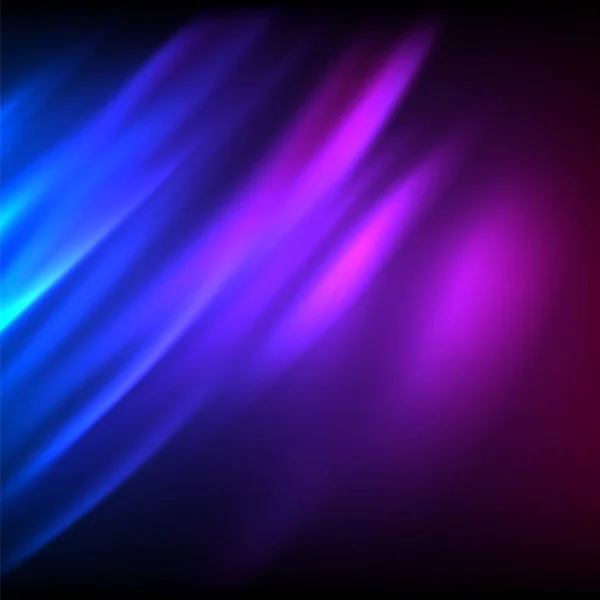 Néon lueur bleu foncé violet fond aurores boréales flou — Image vectorielle